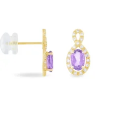 Histoire d'Or Boucles D'oreilles Pendantes Passion Or Jaune Amethyste Et Oxyde Outlet