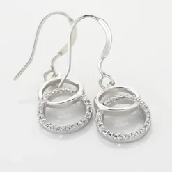 Histoire d'Or Boucles D'oreilles Pendantes Isabel Argent Blanc Oxyde De Zirconium