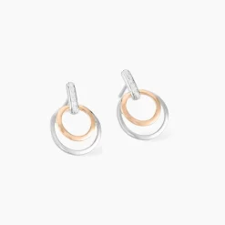 Histoire d'Or Boucles D'oreilles Pendantes Eloisia Or Bicolore Diamant Outlet