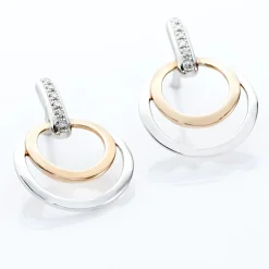 Histoire d'Or Boucles D'oreilles Pendantes Eloisia Or Bicolore Diamant Outlet