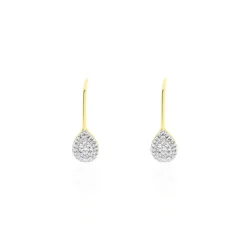 Histoire d'Or Boucles D'oreilles Pendantes Ursanne Or Jaune Diamants Hot