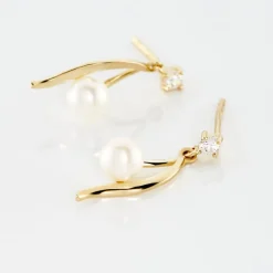 Histoire d'Or Boucles D'oreilles Pendantes Orientale Or Jaune Perle De Culture Clearance