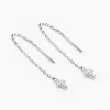 Histoire d'Or Boucles D'oreilles Pendantes Siem Argent Blanc Oxyde De Zirconium New