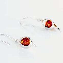 Histoire d'Or Boucles D'oreilles Pendantes Hilarionne Argent Blanc Ambre Sale