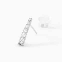 Histoire d'Or Boucles D'oreilles Pendantes Georas Or Blanc Oxyde Discount