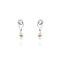 Histoire d'Or Boucles D'oreilles Pendantes Anilie Argent Blanc Perle D'imitation