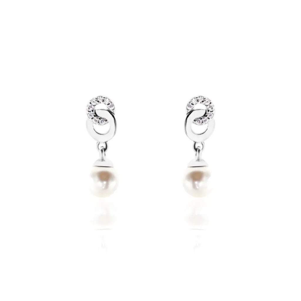Histoire d'Or Boucles D'oreilles Pendantes Anilie Argent Blanc Perle D'imitation
