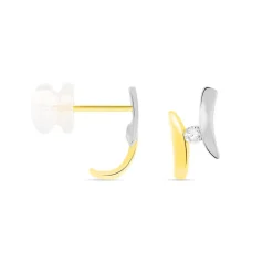 Histoire d'Or Boucles D'oreilles Pendantes Ascagne Or Bicolore Oxyde De Zirconium Best