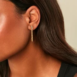 Histoire d'Or Boucles D'Oreilles Pendantes Gwandoya Or Jaune Sale