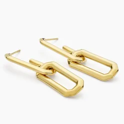 Histoire d'Or Boucles D'oreilles Pendantes Lyre Acier Jaune Sale