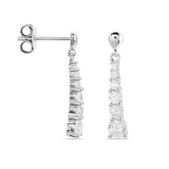 Histoire d'Or Boucles D'oreilles Pendantes Dervla Argent Rhodié Oxyde De Zirconium Clearance