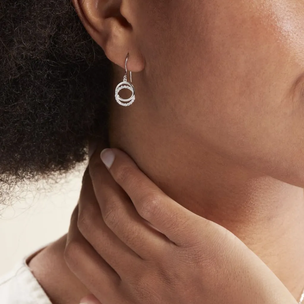 Histoire d'Or Boucles D'oreilles Pendantes Circus Argent Blanc Oxyde De Zirconium Best