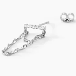Histoire d'Or Boucles D'oreilles Pendantes Mircea Argent Blanc Oxyde De Zirconium Outlet