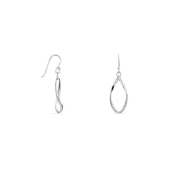Histoire d'Or Boucles D'oreilles Pendantes Twisty Argent Blanc Sale