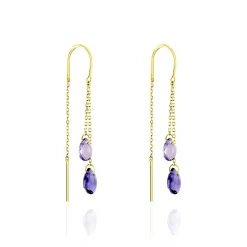 Histoire d'Or Boucles D'oreilles Pendantes Terence Or Jaune Amethyste Best
