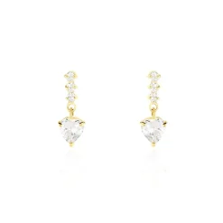 Histoire d'Or Boucles D'oreilles Pendantes Luminita Or Jaune Oxyde De Zirconium New