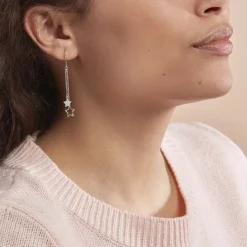 Histoire d'Or Boucles D'oreilles Pendantes Juliette Argent Blanc Outlet