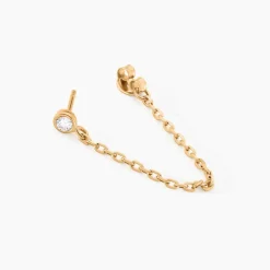 Histoire d'Or Boucles D'oreilles Pendantes Plaqué Or Lienard Oxydes De Zirconium Sale