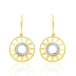 Histoire d'Or Boucles D'oreilles Pendantes Thallya Or Jaune Oxyde De Zirconium Clearance