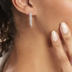 Histoire d'Or Boucles D'oreilles Pendantes Louann Argent Blanc Oxyde De Zirconium Sale