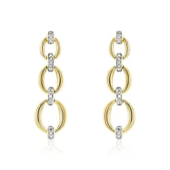 Histoire d'Or Boucles D'oreilles Pendantes Abban Or Jaune Diamant Hot