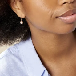 Histoire d'Or Boucles D'oreilles Pendantes Baroque Or Jaune Perle De Culture Sale