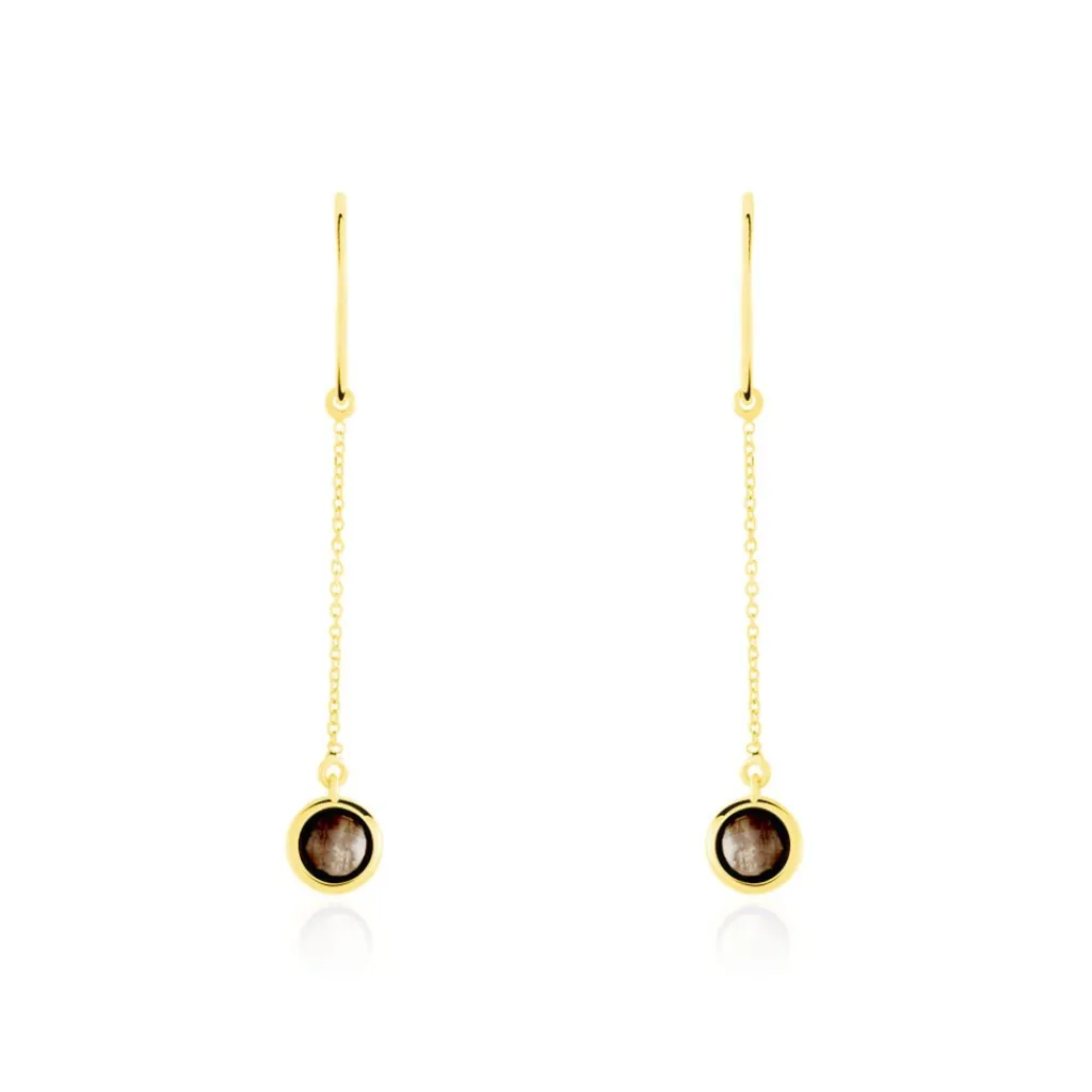 Histoire d'Or Boucles D'oreilles Pendantes Arenale Or Jaune Quartz or jaune quartz marron Best