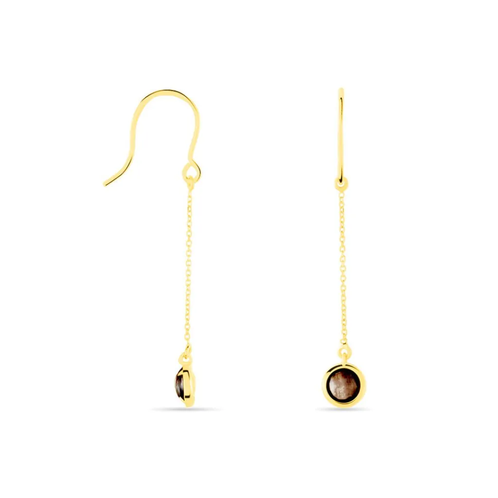 Histoire d'Or Boucles D'oreilles Pendantes Arenale Or Jaune Quartz or jaune quartz marron Best