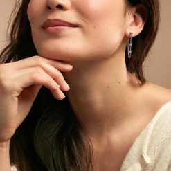 Histoire d'Or Boucles D'oreilles Pendantes Purple Mood Argent Rose Oxydes