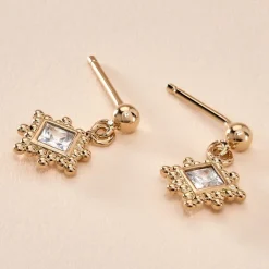 Histoire d'Or Boucles D'oreilles Pendantes Bobbie Plaqué Or Jaune Oxyde De Zirconium Discount