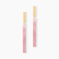 Histoire d'Or Boucles D'oreilles Pendantes Halcyone Or Jaune Calcédoine or jaune calcédoine p&ecirc;che Sale