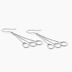 Histoire d'Or Boucles D'oreilles Pendantes Flat Argent Blanc Outlet
