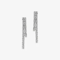 Histoire d'Or Boucles D'oreilles Pendantes River Or Blanc Diamant Best