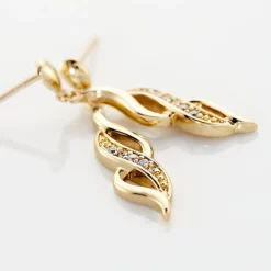Histoire d'Or Boucles D'oreilles Pendantes Ishaae Plaqué Or Jaune Oxyde De Zirconium Clearance