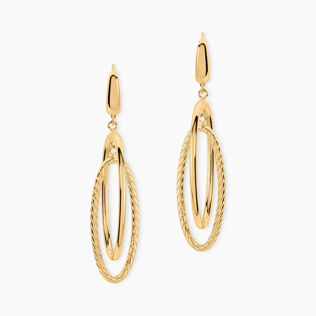 Histoire d'Or Boucles D'Oreilles Pendantes Francisek Or Jaune Best