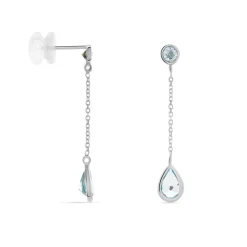 Histoire d'Or Boucles D'oreilles Pendantes Brenda Or Blanc Topaze Clearance