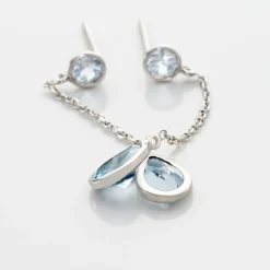 Histoire d'Or Boucles D'oreilles Pendantes Brenda Or Blanc Topaze Clearance