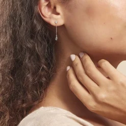 Histoire d'Or Boucles D'oreilles Pendantes Brenda Or Blanc Topaze Clearance