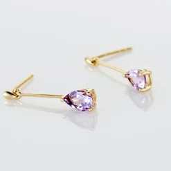 Histoire d'Or Boucles D'oreilles Pendantes Goutte Or Jaune Amethyste Online