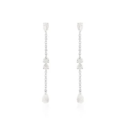 Histoire d'Or Boucles D'oreilles Pendantes Kelan Argent Blanc Oxyde De Zirconium Clearance