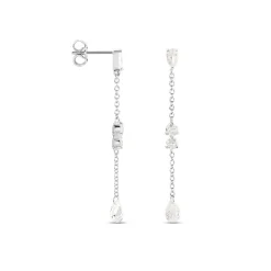 Histoire d'Or Boucles D'oreilles Pendantes Kelan Argent Blanc Oxyde De Zirconium Clearance