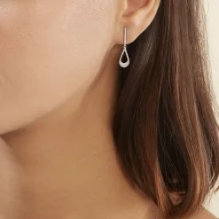 Histoire d'Or Boucles D'oreilles Pendantes Or Blanc Abilene Diamants Outlet