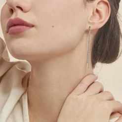 Histoire d'Or Boucles D'oreilles Pendantes Yalle Argent Blanc Best