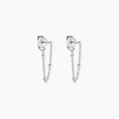 Histoire d'Or Boucles D'oreilles Pendantes Leent Argent Blanc Best