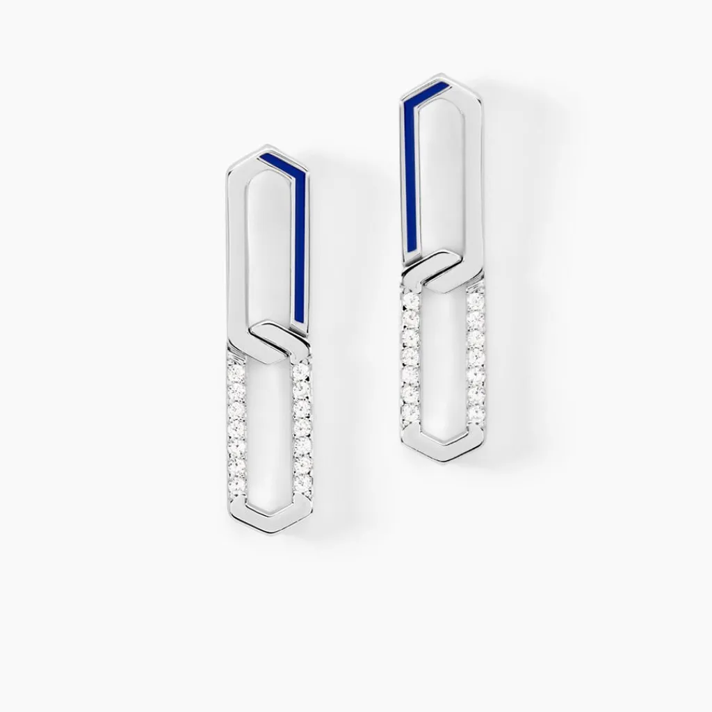 Histoire d'Or Boucles D'oreilles Pendantes Infini Pop Argent Blanc Oxyde Zirconium Sale