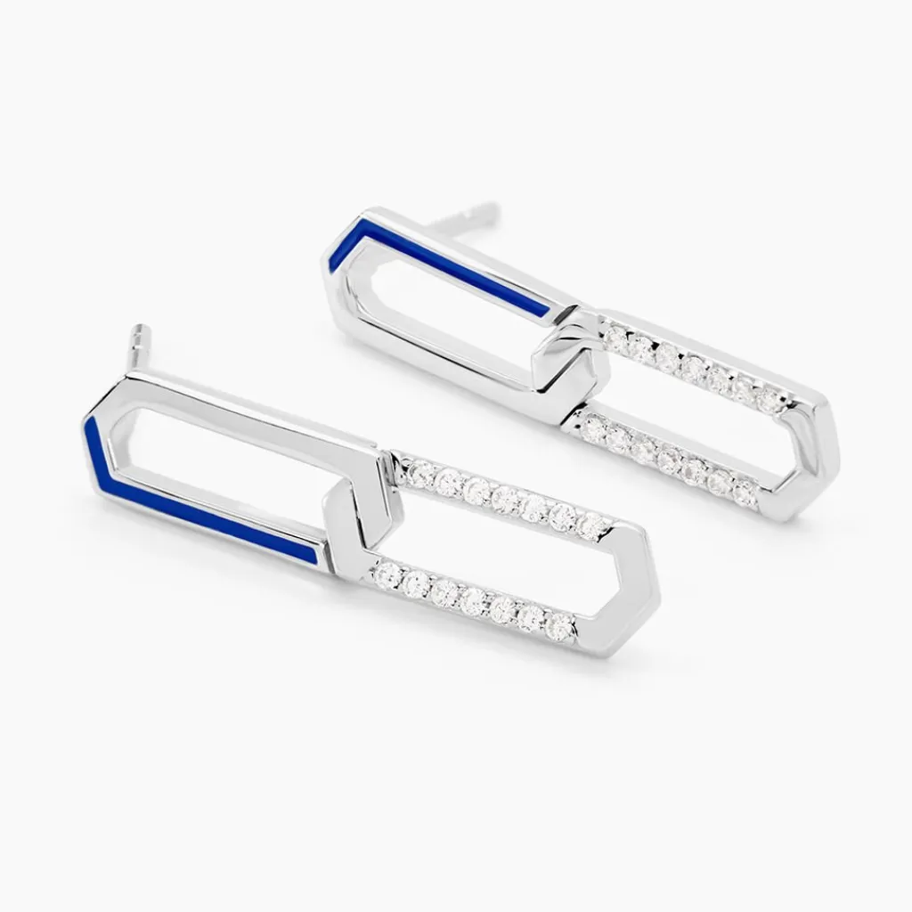 Histoire d'Or Boucles D'oreilles Pendantes Infini Pop Argent Blanc Oxyde Zirconium Sale