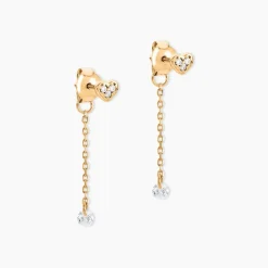 Histoire d'Or Boucles D'Oreilles Pendantes Isolia Plaqué Or Jaune Oxyde De Zirconium