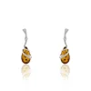 Histoire d'Or Boucles D'oreilles Pendantes Argent Blanc Melusine Ambre Sale