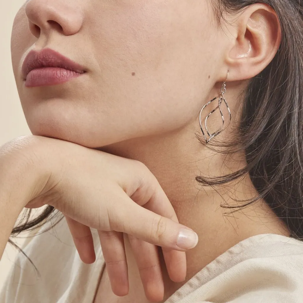 Histoire d'Or Boucles D'oreilles Pendantes Charlyn Argent Blanc