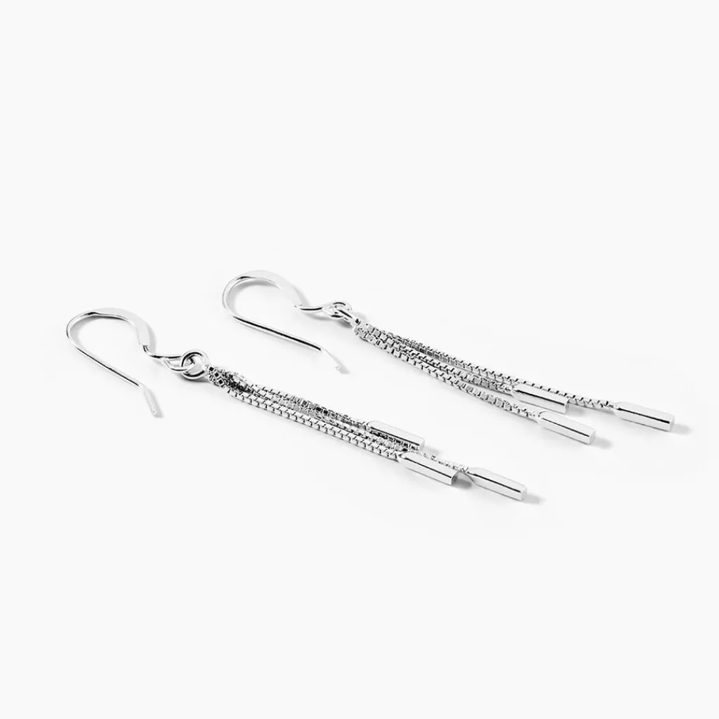 Histoire d'Or Boucles D'oreilles Pendantes Ginevra Argent Blanc New